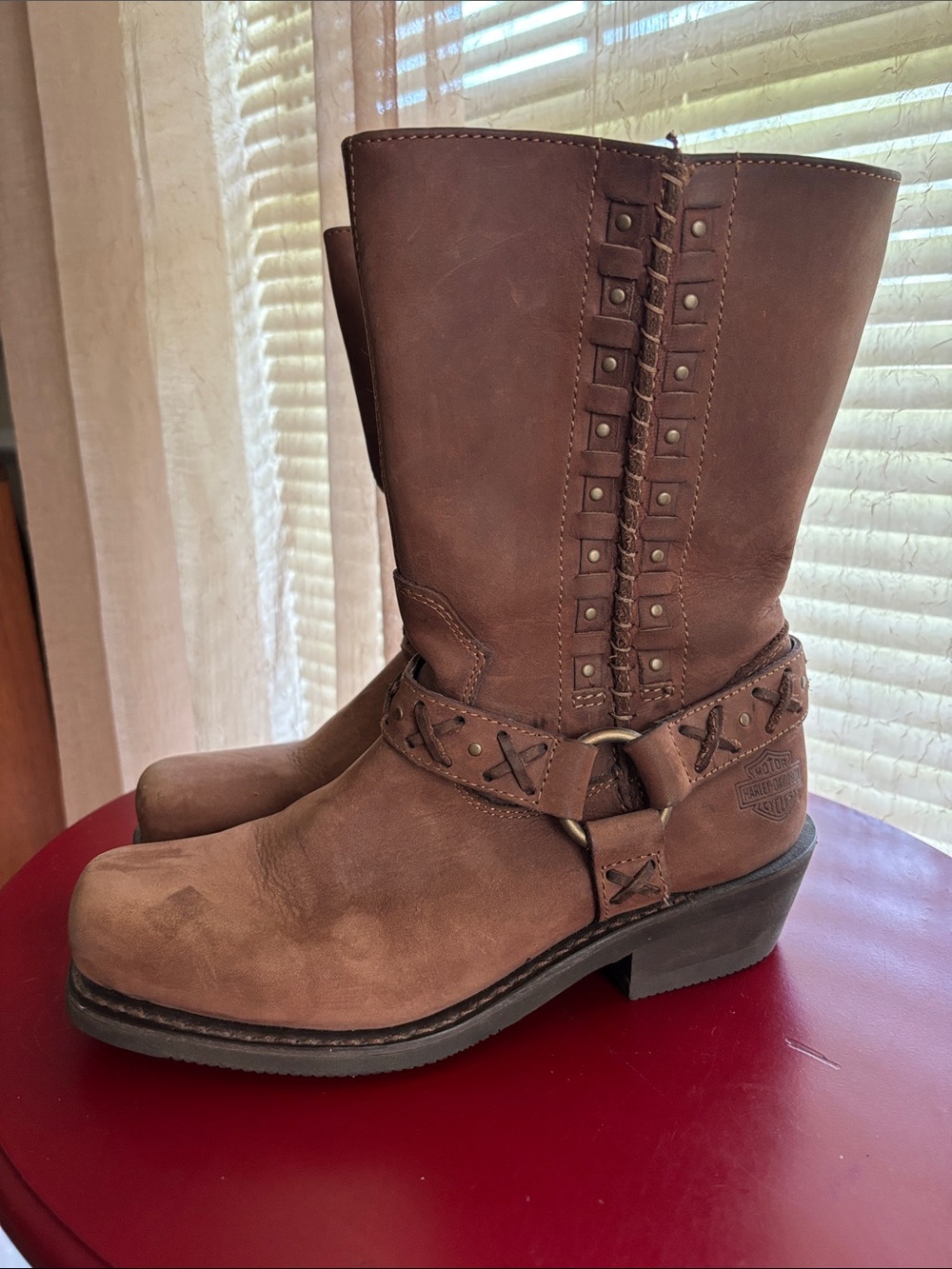 Harley-Davidson Brown Leather Mid-Calf Women’s US Size 9.5 Motorcycle Boots - Picture 7 of 16
